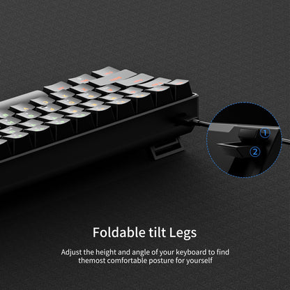 Newmen GM611 Mechanical Keyboard,Rainbow LED Backlit Gaming Wired Keyboards Compact Mini 61 Keys Portable 60 Percent Mechanical Keyboard with Black Keycaps,for Windows Laptop PC Linear Red Switches