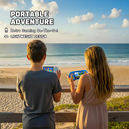 16-Bit Handheld Game Console - 3 Inch HD Screen 300-in-1 Retro Games - Portable Classic Video Game Player for Kids & Adults, Include Protective Carrying Case (Blue)