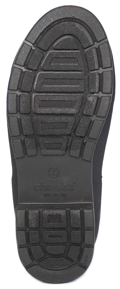 Chooka Women’s Waterproof Solid Mid-Height Rain Boot – Durable Rubber, Memory Foam Insole, Non-Slip Outsole, All-Weather Comfort, Black, 8
