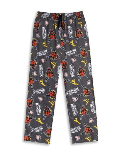 Stranger Things Hellfire Club Womens Black Short Sleeve Long Leg Pyjama Set | Graphic Tee & Cartoon Bottoms | Sleepwear for Fans of the Series Merch - Medium