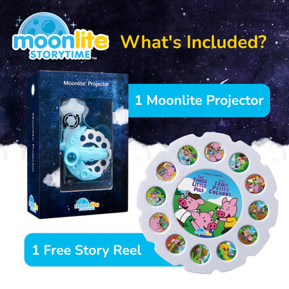 Moonlite Storytime Projector, Magical Bedtime Kids Book Projector for Immersive Reading Experience, Smartphone Compatible Storybook Projector, Interactive Learning Fun for Kids