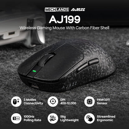 MechLands AJAZZ AK980 96% Gaming Keyboard with AJ199 Lightweight Gaming Mouse with Carbon Fiber Shell