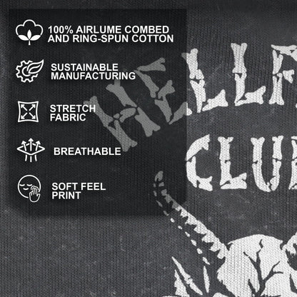 Junior's Stranger Things Skeleton Hellfire Club Demon Art T-Shirt - Black: Club Icon Logo - Large