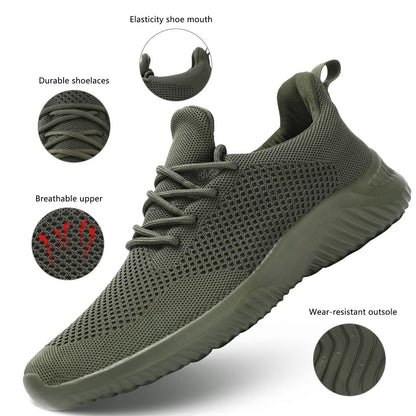 Wrezatro Men's Slip on Walking Shoes Ultra Light Breathable Non Slip Running Shoes Casual Fashion Sneakers Mesh Workout Sports