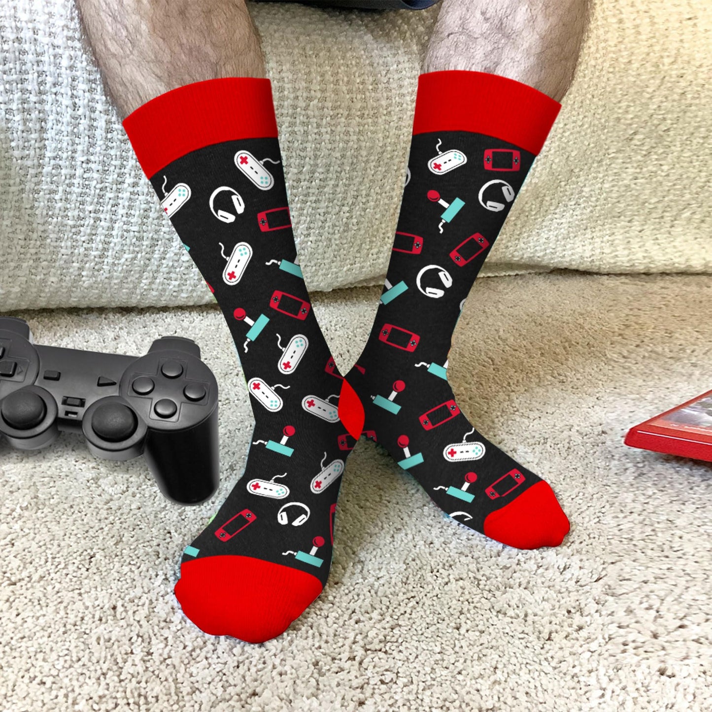 Gamers Gifts for Men, Boys - Gifts for Gamers - Gaming Socks, Stocking Stuffers for Men, Boyfriend, Son Gaming Novelty Socks