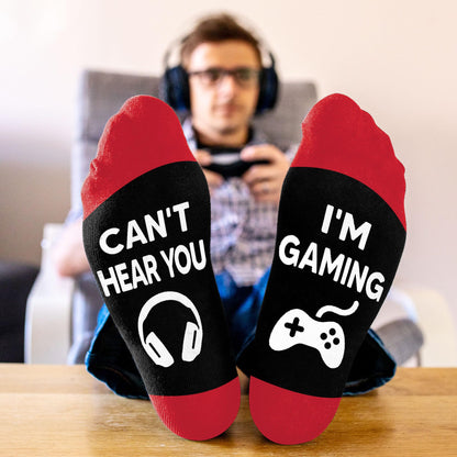 Gamers Gifts for Men, Boys - Gifts for Gamers - Gaming Socks, Stocking Stuffers for Men, Boyfriend, Son Gaming Novelty Socks