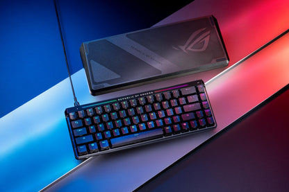 ASUS ROG Falchion Ace HFX Hall Effect Gaming Keyboard – 65% TKL, Dual USB-C, Magnetic Switches, Rapid Trigger, Speed Tap, 8000 Hz Polling, Touch Panel, Portable, Protective Cover, PBT Keycaps - Black