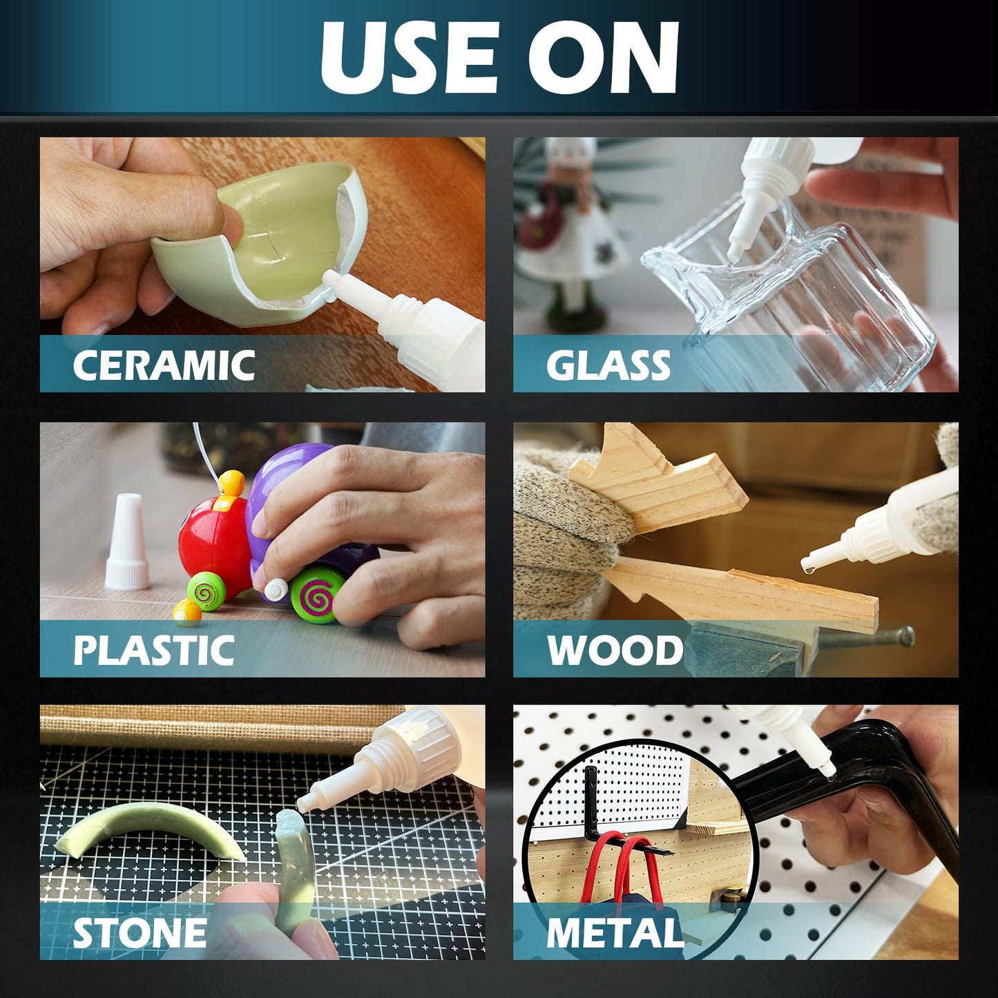 Medium-Thin Super Glue, 56.8 Gram (2 oz) Fast CA Glue with Anti-Clog Cap & Microtips, Instant Clear Cyanoacrylate Adhesive for Woodworking Woodturning 3D Printing PLA Plastic Ceramic Shoe Model