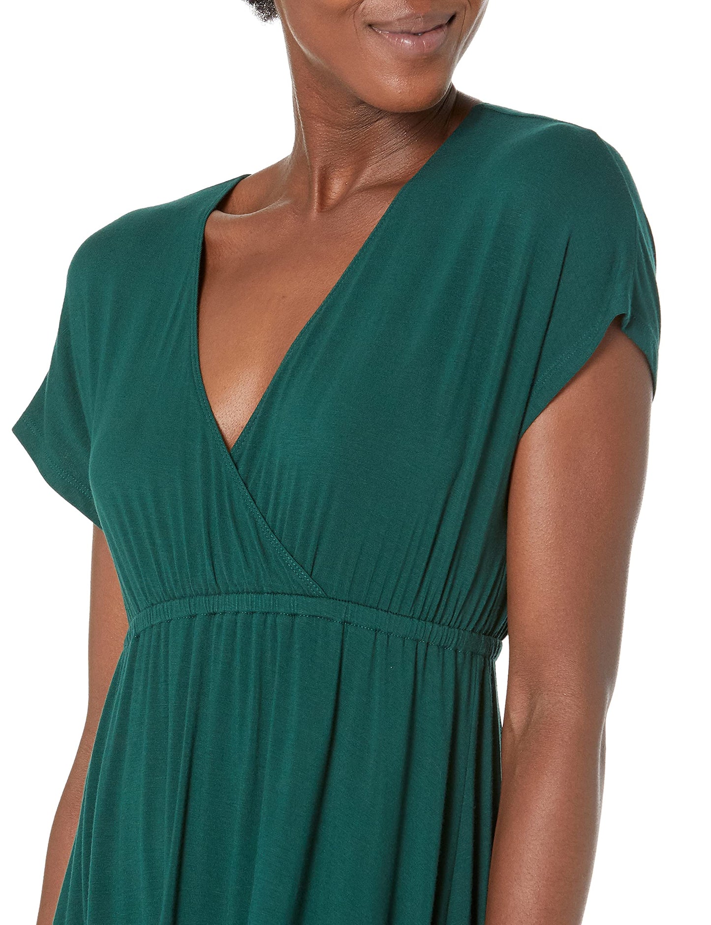 Amazon Essentials Women's Surplice Dress (Available in Plus Size), Jade Green, Large