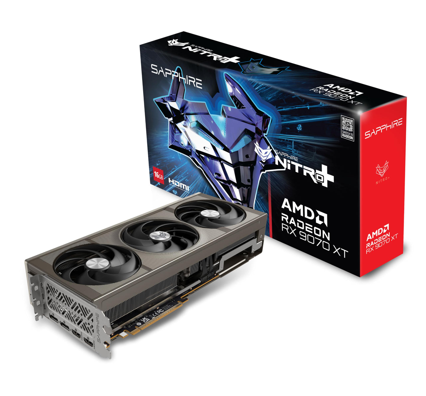 Sapphire 11348-01-20G Nitro+ AMD Radeon™ RX 9070 XT Gaming OC Graphics Card with 16GB GDDR6, AMD RDNA 4