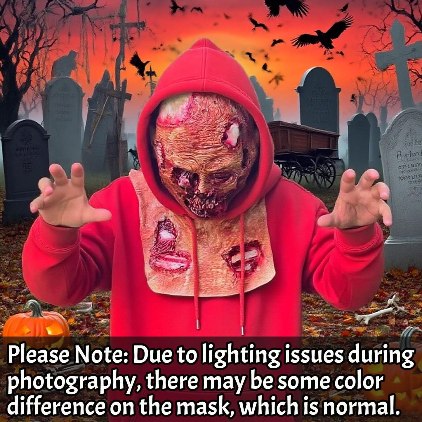 Dinwenddey Halloween Scary Zombie Head Masks with Long Tongue, Creepy Monster Face Masks for Cosplay Decor Party Props