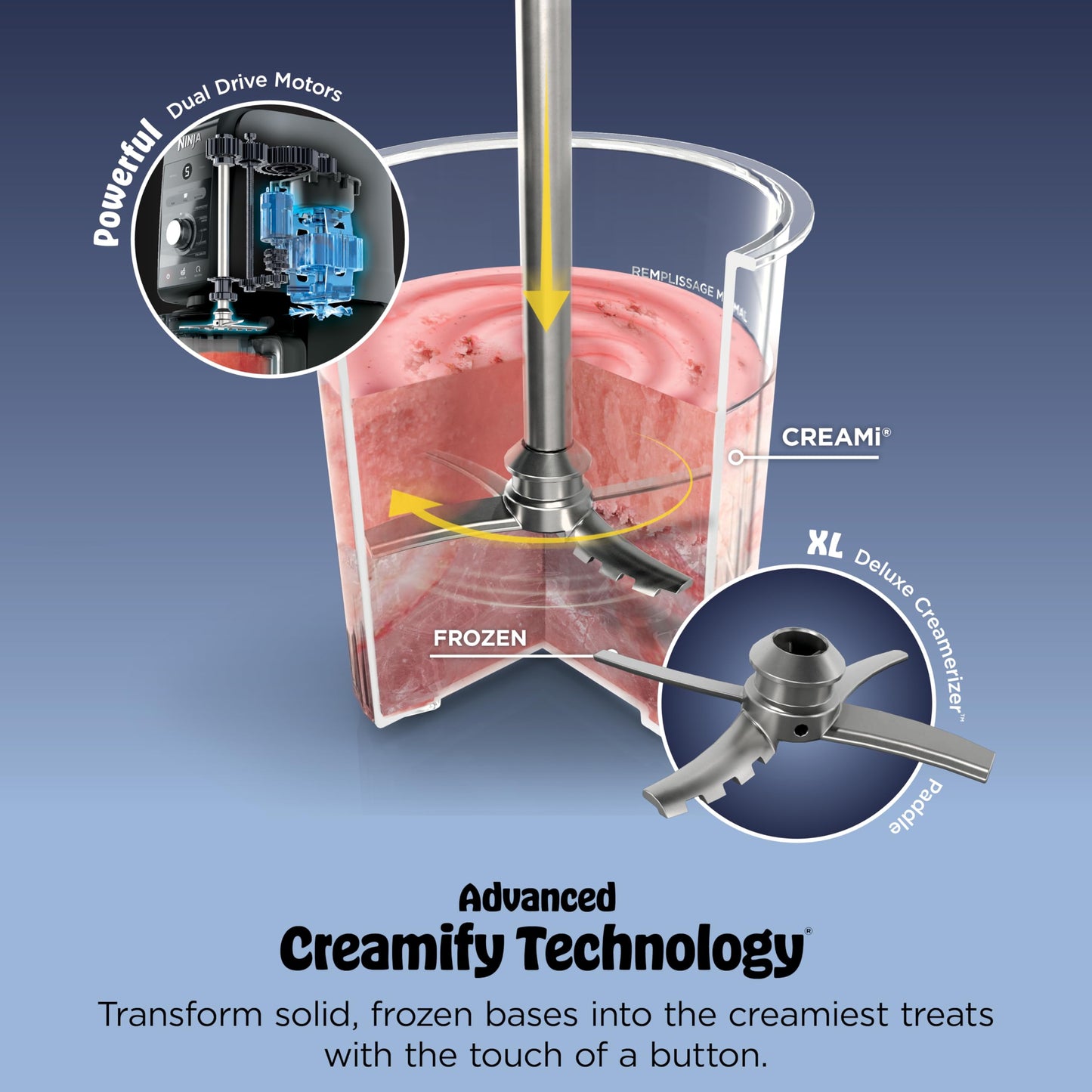 Ninja CREAMi Deluxe Ice Cream & Frozen Treat Maker for Ice Cream, Sorbet, Milkshakes, Frozen Yogurt, & More, 11-in-1, XL Capacity, Silver, Includes (2) Family-Sized 24 oz. Tubs, NC501