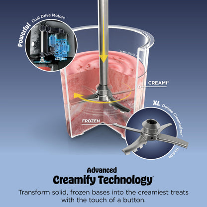 Ninja CREAMi Deluxe Ice Cream & Frozen Treat Maker for Ice Cream, Sorbet, Milkshakes, Frozen Yogurt, & More, 11-in-1, XL Capacity, Silver, Includes (2) Family-Sized 24 oz. Tubs, NC501