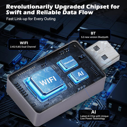 Wireless CarPlay Adapter for iPhone – Upgraded Version, Converts Wired CarPlay to Wireless, USB-C Port, Works with iOS 10+