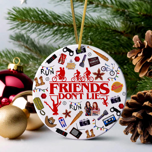 Retro Funny Thing Merch Gifts 2025 Christmas Ornament Acrylic Decorations Xmas Tree Decor Unique Gift for Friends Merchandise Family Fans Secret Santa Stocking Stuffer