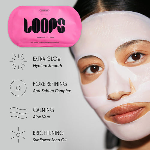 LOOPS VARIETY LOOP KIT - Hydrogel Korean Face Mask for Every Skin- Five Collagen Face Masks fo, Detoxifying, Repairing, Glowing, & Rejuvenating - Gifts for Women -5 Pc