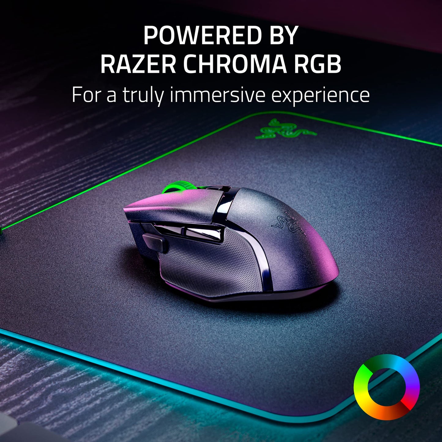 Razer Basilisk V3 X HyperSpeed Customizable Wireless Gaming Mouse: Mechanical Switches Gen-2-5G Advanced 18K Optical Sensor - Chroma RGB 9 Programmable Controls 535 Hr Battery Classic Black