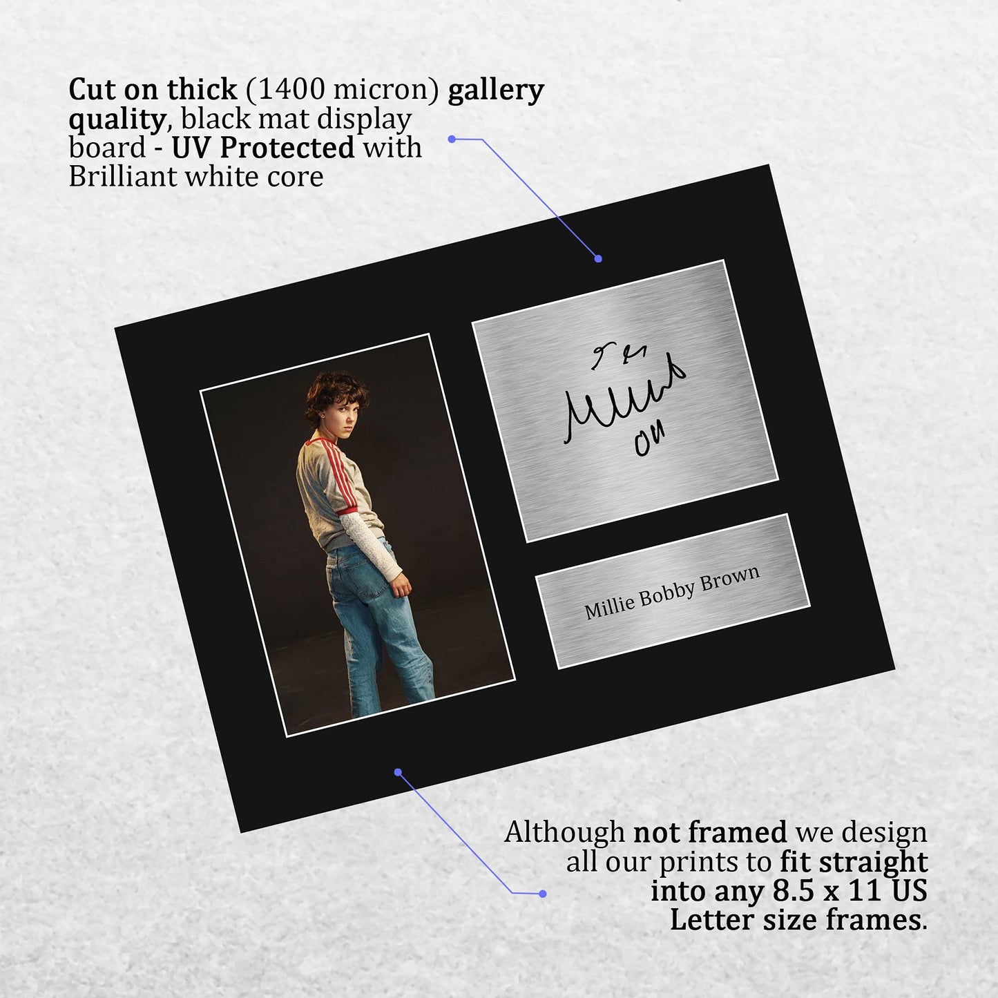 HWC Trading Millie Bobby Brown Stranger Things Gifts USL Printed Signed Autograph Picture for TV Show Fans - US Letter Size