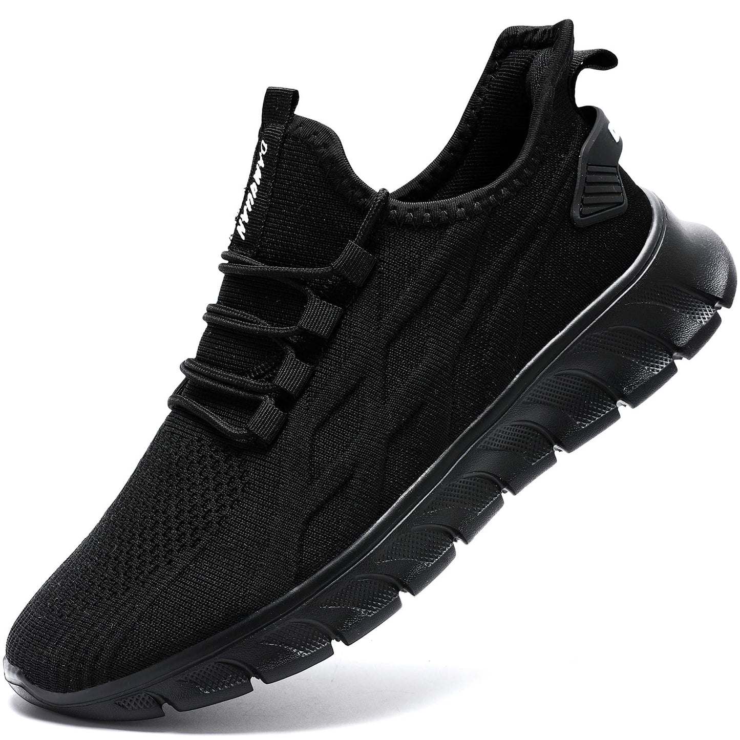 Men Running Shoes Tennis Walking Gym Slip On Workout Athletic Fashion Sneakers Lightweight Breathable Sport Jogging Casual Shoe Black Size 10