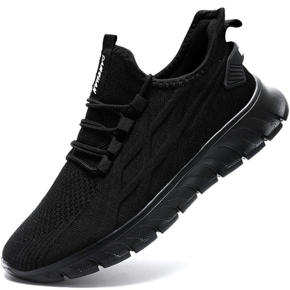 Men Running Shoes Tennis Walking Gym Slip On Workout Athletic Fashion Sneakers Lightweight Breathable Sport Jogging Casual Shoe Black Size 10
