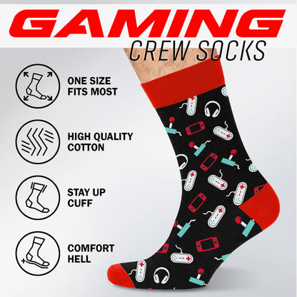 Gamers Gifts for Men, Boys - Gifts for Gamers - Gaming Socks, Stocking Stuffers for Men, Boyfriend, Son Gaming Novelty Socks