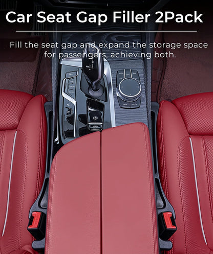 EnzeroTools Car Seat Gap Filler, 2-Pack No-Drop Seat Side Gap Seam Filler Organizer with Phone Holder, Universal Fit Fill The Gap Between Seat & Console, Perfect for Car, SUV, Truck