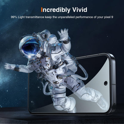 LK 2 Pack for Google Pixel 9 Screen Protector with 2 Pack Camera Lens Protector, HD Ultra-thin, 9H Hardness Tempered Glass Screen Protector for Pixel 9 [Fingerprint Compatible] Bubble-Free