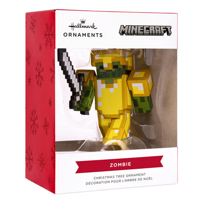 Hallmark Minecraft Zombie with Sword and Armor Christmas Ornament, Resin