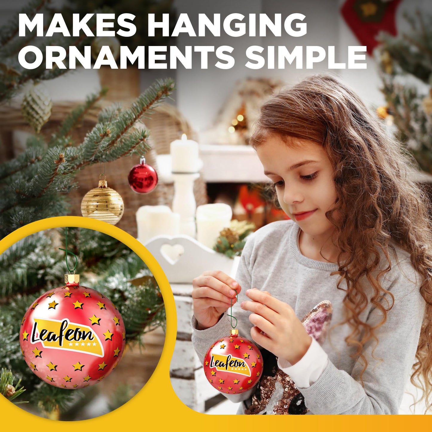 Leafeon 150 Pack Ornament Hooks for Christmas - Essential Christmas Ornament Hangers - Perfect Xmas Ornament Hangers for Tree Decoration (Green)