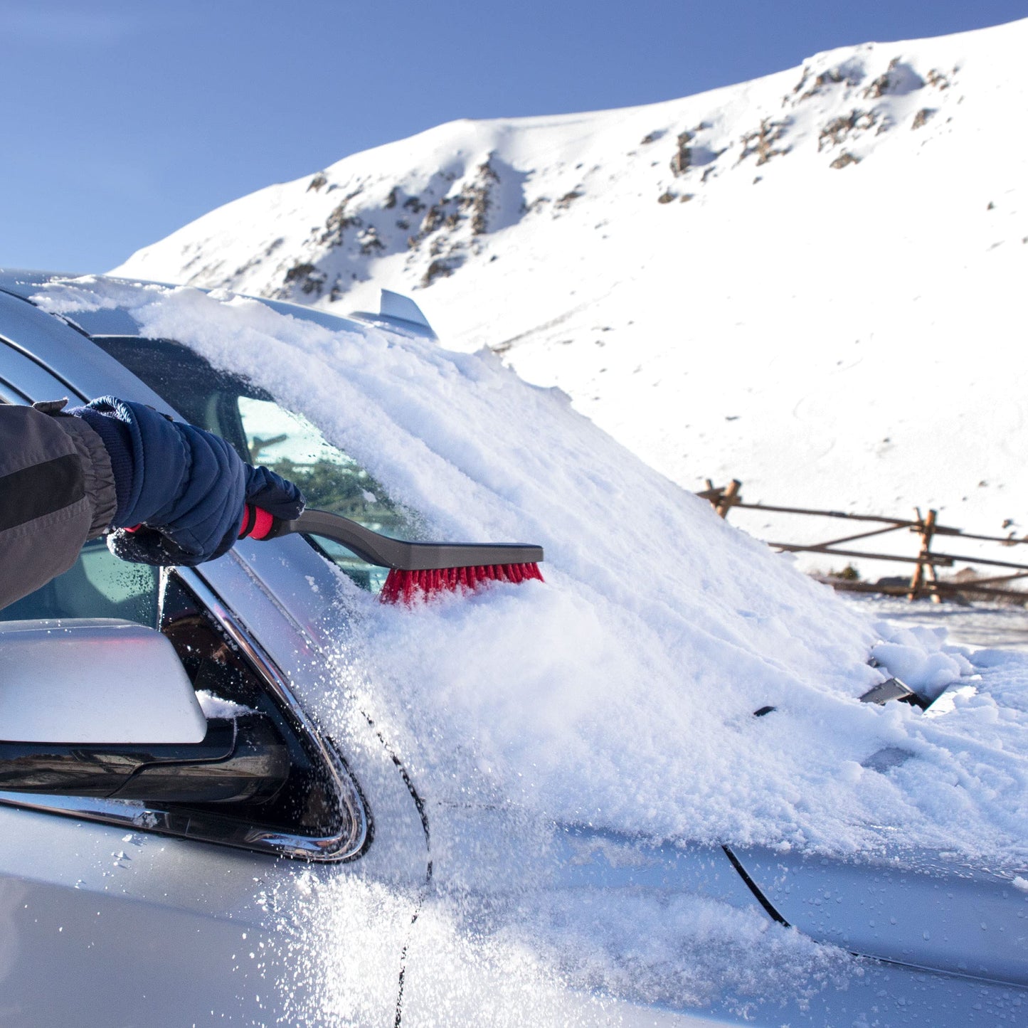 Mallory 532 26 Inch Snow Brush with Ice Scraper for Cars, Trucks, SUVs, RVs, and More (Colors May Vary)