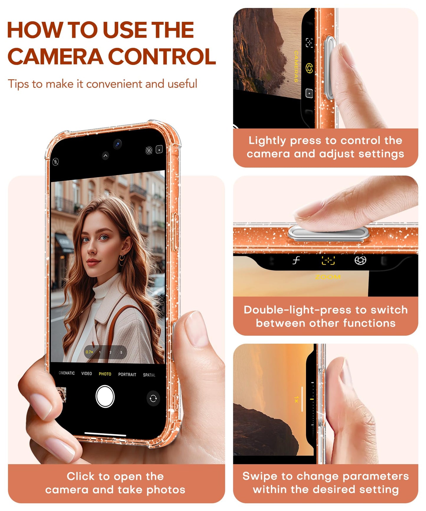 BERFY for iPhone 17 Pro Max Case for Women, Compatible with MagSafe, Clear Glitter Shockproof Protective Case, Anti-Yellowing, with Screen Protector & 3 Diamond Camera Lens Covers 6.9", Sparkle Clear