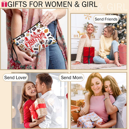 Friendship Makeup Bag Cool Thing Merchandise Gifts Inspirational Quote Cosmetic Pouch Friend Gifts for Women BFF Bestie Sister Travel Toiletry Organizer Christmas Birthday Graduation Pencil Case