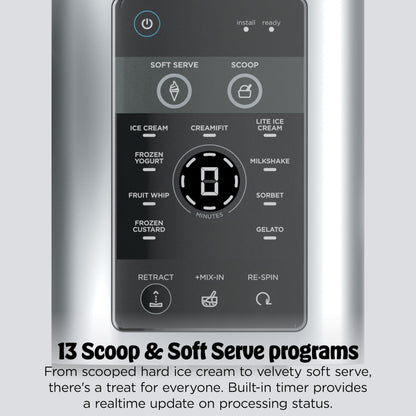 Ninja CREAMi Scoop & Swirl Ice Cream and Soft Serve Maker, Sorbet, Milkshake, Frozen Yogurt, Low Calories Program & More, 13-in-1, Soft Serve Handle & (2) CREAMi 2-in-1 16oz Pints, NC701