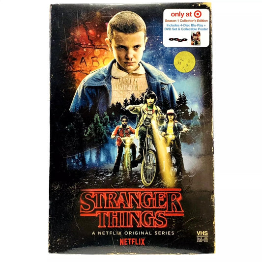 Crew of Stranger Things Box Season 1 DVD & Blu Ray Exclusive VHS Retro Package with Poster + Puzzle Netflix Series 2 items Hawkins Set