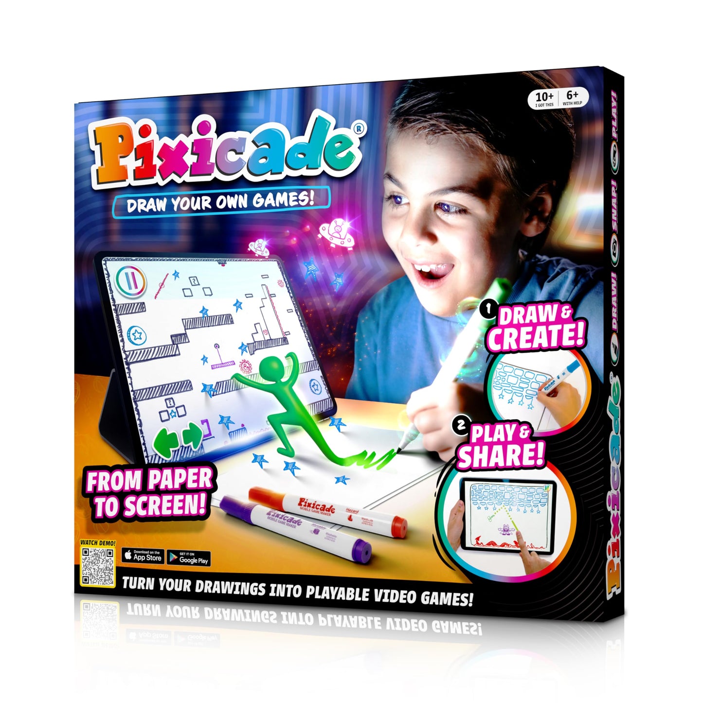 Abacus Brands Pixicade! Turn Drawings Into Playable Video Games! | Doodle & Draw, Snap Play & Share Instant Video Games! | Mobile Video Game Maker and Creation Studio!
