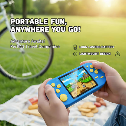 16-Bit Handheld Game Console - 3 Inch HD Screen 300-in-1 Retro Games - Portable Classic Video Game Player for Kids & Adults, Include Protective Carrying Case (Blue)