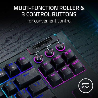 Razer BlackWidow V4 TKL HyperSpeed Wireless Hot Swappable Gaming Keyboard: Orange Tactile Switches - Wireless & Bluetooth - Multi-Function Roller & Control Buttons - Chroma RGB - Long Battery Life