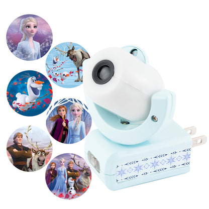 Projectables Disney Frozen 2 LED Projector Night Light, Plug-In, Dusk-to-Dawn, Elsa, Anna, and Olaf, Ideal for Hallway, Bedroom, Nursery, or Playroom – 45028