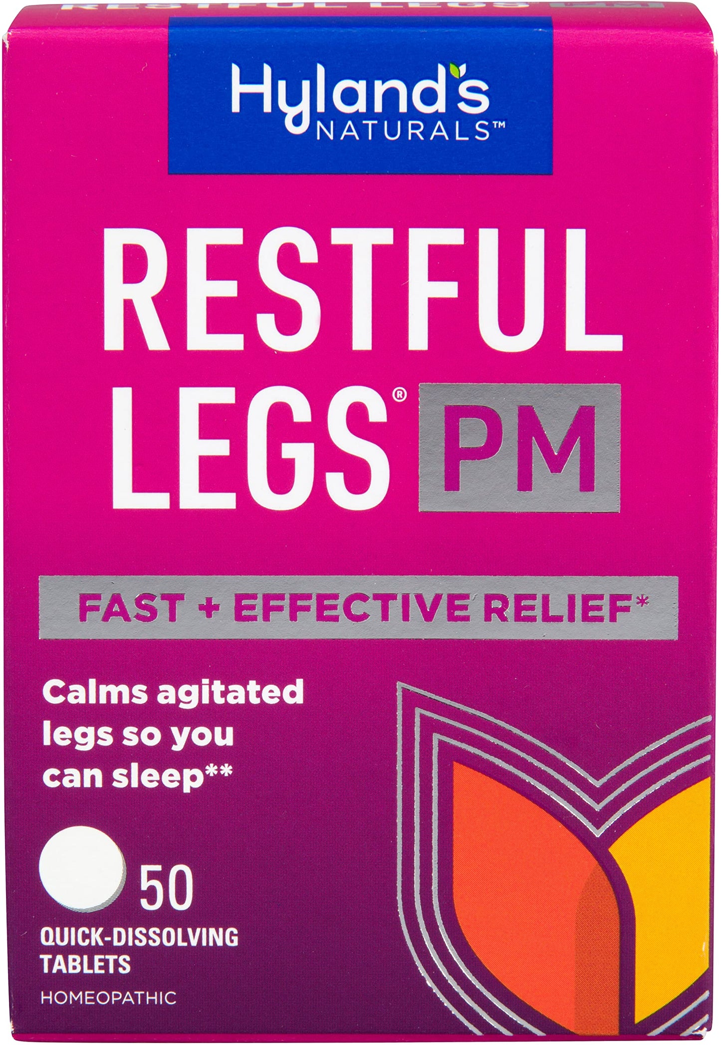 Hyland's Restful Legs PM, Nighttime Formula, Calms Agitated Legs so You Can Sleep, 50 Quick Dissolving Tablets