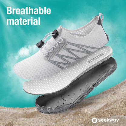 SEEKWAY Water Shoes for Women Adult Quick-Dry Aqua Sock Barefoot Men for Beach Swim River Pool Lake Hiking Kayaking Surfing Gradient Dark Grey