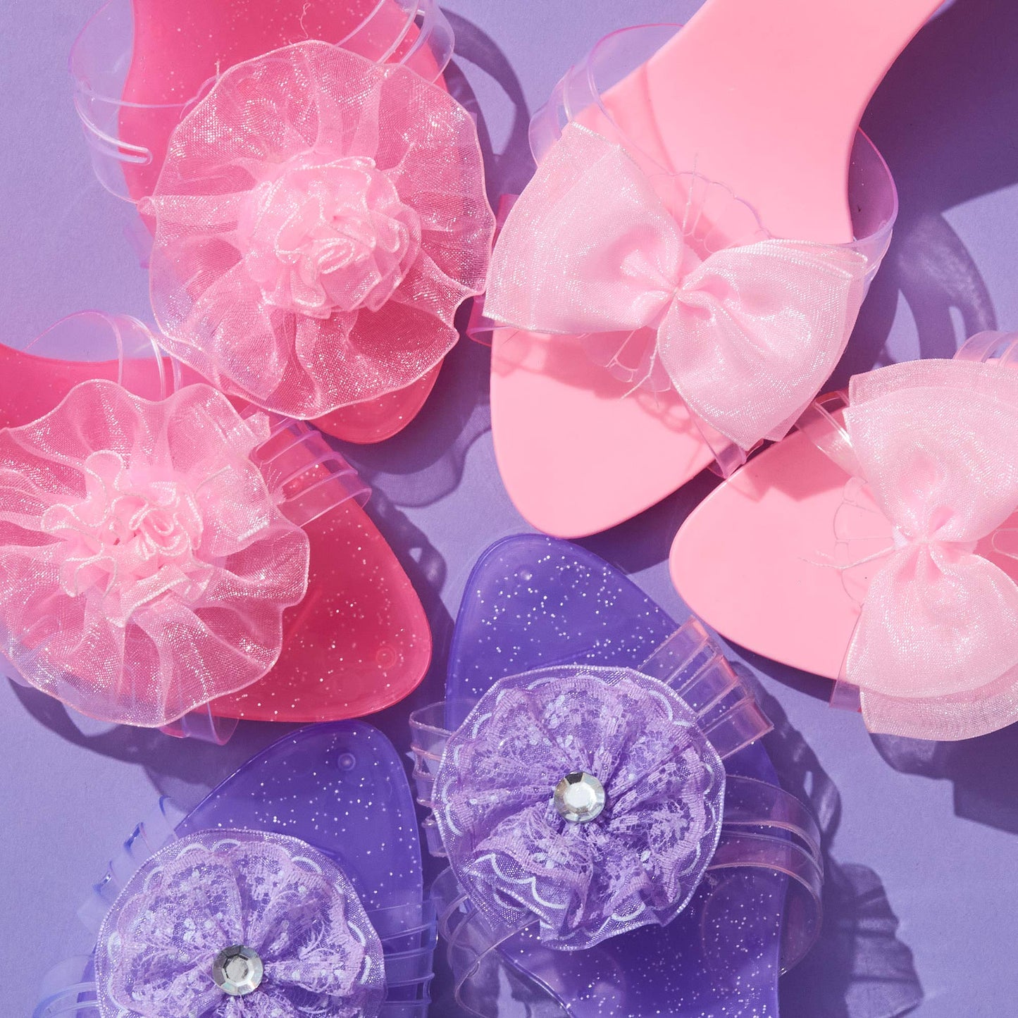 Expressions Kids 3 Pack Dress Up Royalty Shoes with Heels Set in Carrying Bag - Fits Toddler Size 7-10 - Pink, Rose, Lilac Perfect Little Girl Toys Role Play Playset