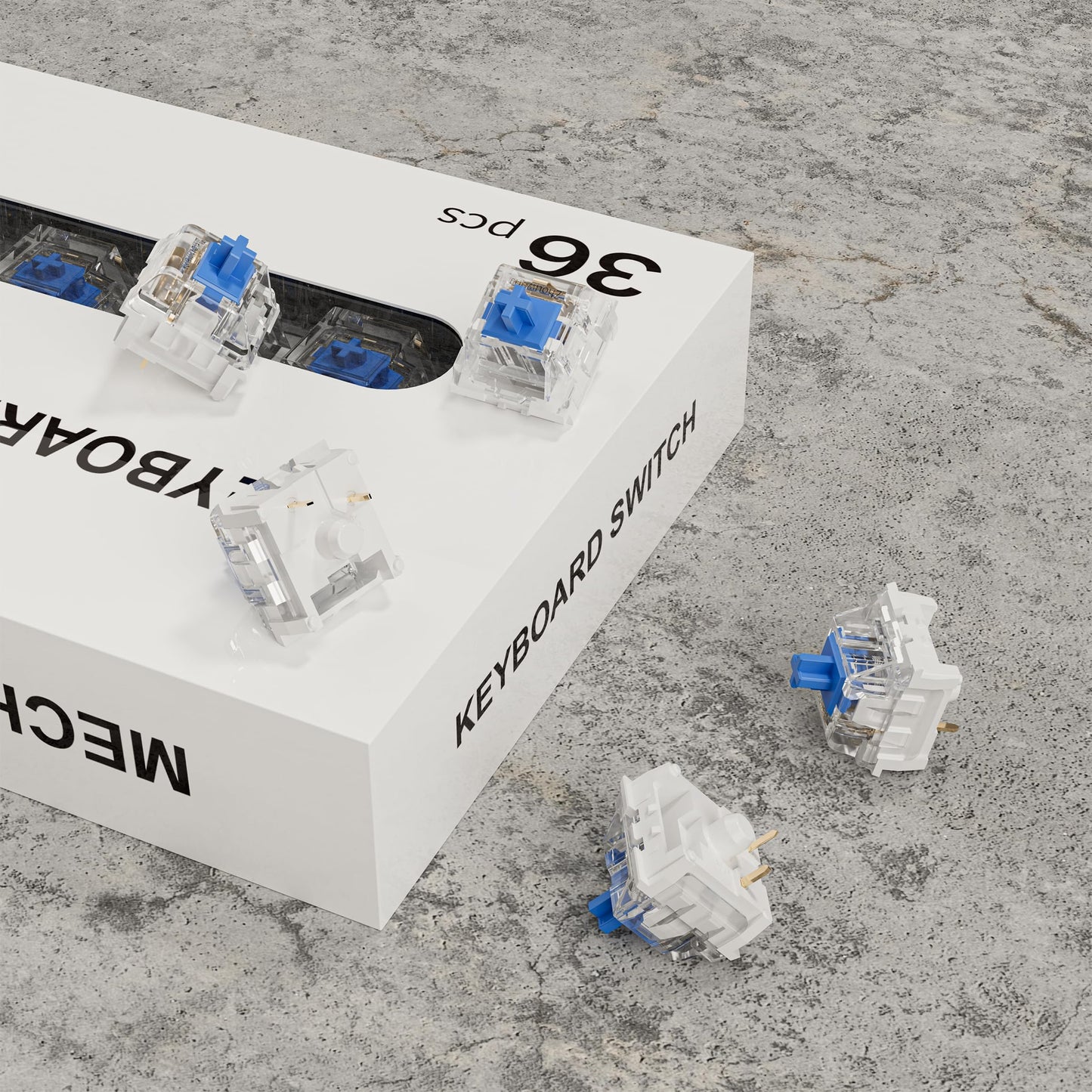 Fejwlvs ZhouWang Blue Switch 3 Pin 50gf Pre-Lubricated,Dustproof Clicky Switch,Suitable for RGB,Mechanical Gaming Keyboards、MX Mechanical Keyboard(Blue,72PCS)