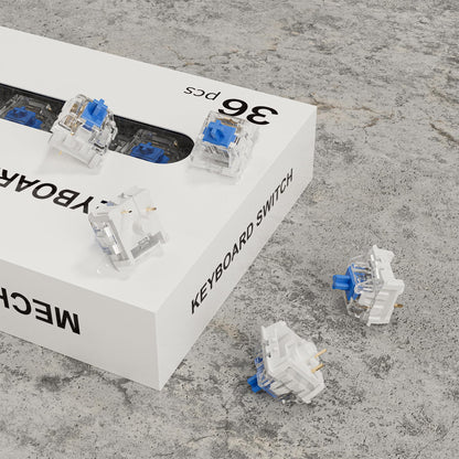 Fejwlvs ZhouWang Blue Switch 3 Pin 50gf Pre-Lubricated,Dustproof Clicky Switch,Suitable for RGB,Mechanical Gaming Keyboards、MX Mechanical Keyboard(Blue,72PCS)