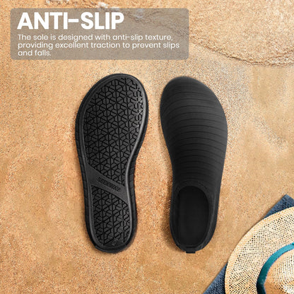 SEEKWAY Water Shoes Women Men Adult Quick-Dry Aqua Socks Barefoot Non Slip for Beach Swim River Pool Lake surf Black SK002(U)