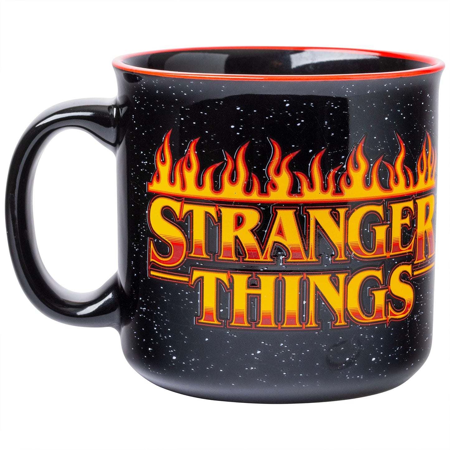Silver Buffalo Stranger Things Hellfire Club 20-Ounce Ceramic Camper Mug | BPA-Free Travel Coffee Cup For Espresso, Cocoa, Tea