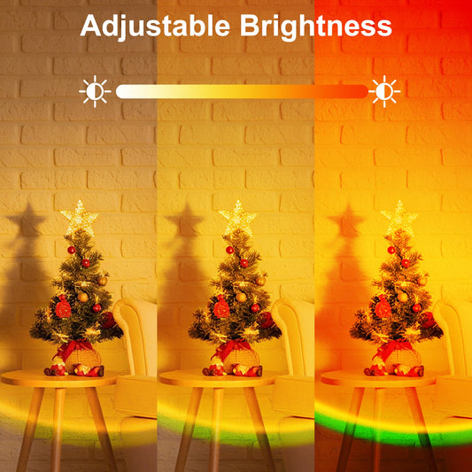 Sunset Lamp Projector 21 Color Changing Sunlight Lamp Mood Lighting,Sunrise Sunset Light 360°Rotation LED Projection Lamp for Room Decor,Party,Tiktok Live,Photography|Multicolors, APP & Button Switch