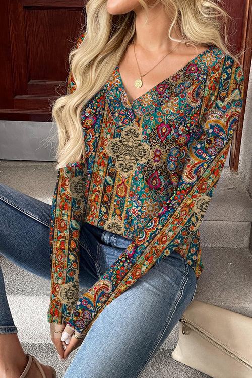 Zeagoo Business Casual Tops for Women 2025 Long Sleeve V Neck Floral Blouses Cute Dress Shirt Plus Size