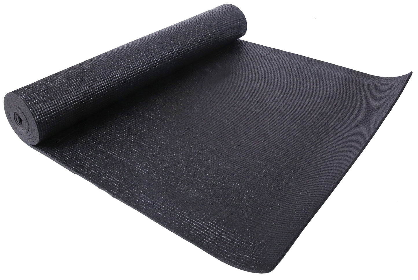 Fitvids 1/4-Inch High Density Thick Non Slip Yoga Mat with Knee Pad and Carrying Strap for Workout, Pilates, Gym Home Exercise, Black