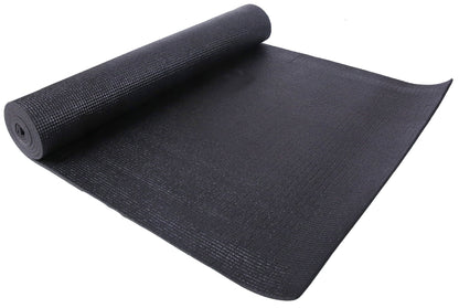 Fitvids 1/4-Inch High Density Thick Non Slip Yoga Mat with Knee Pad and Carrying Strap for Workout, Pilates, Gym Home Exercise, Black